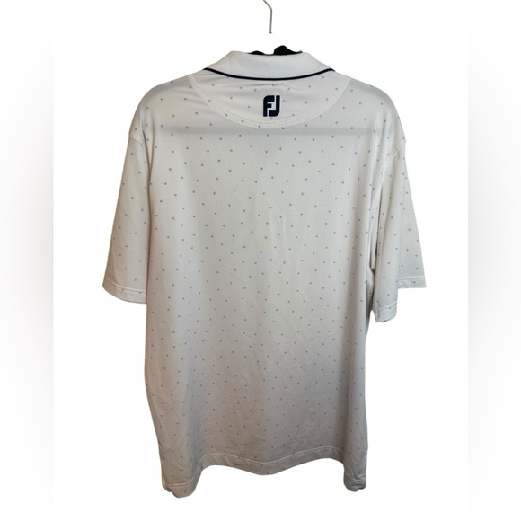 FootJoy Purple Triangle Patterned White Golf Polo - Picture 2 of 6